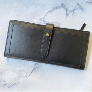 Madewell Post Wallet  Black Leather
